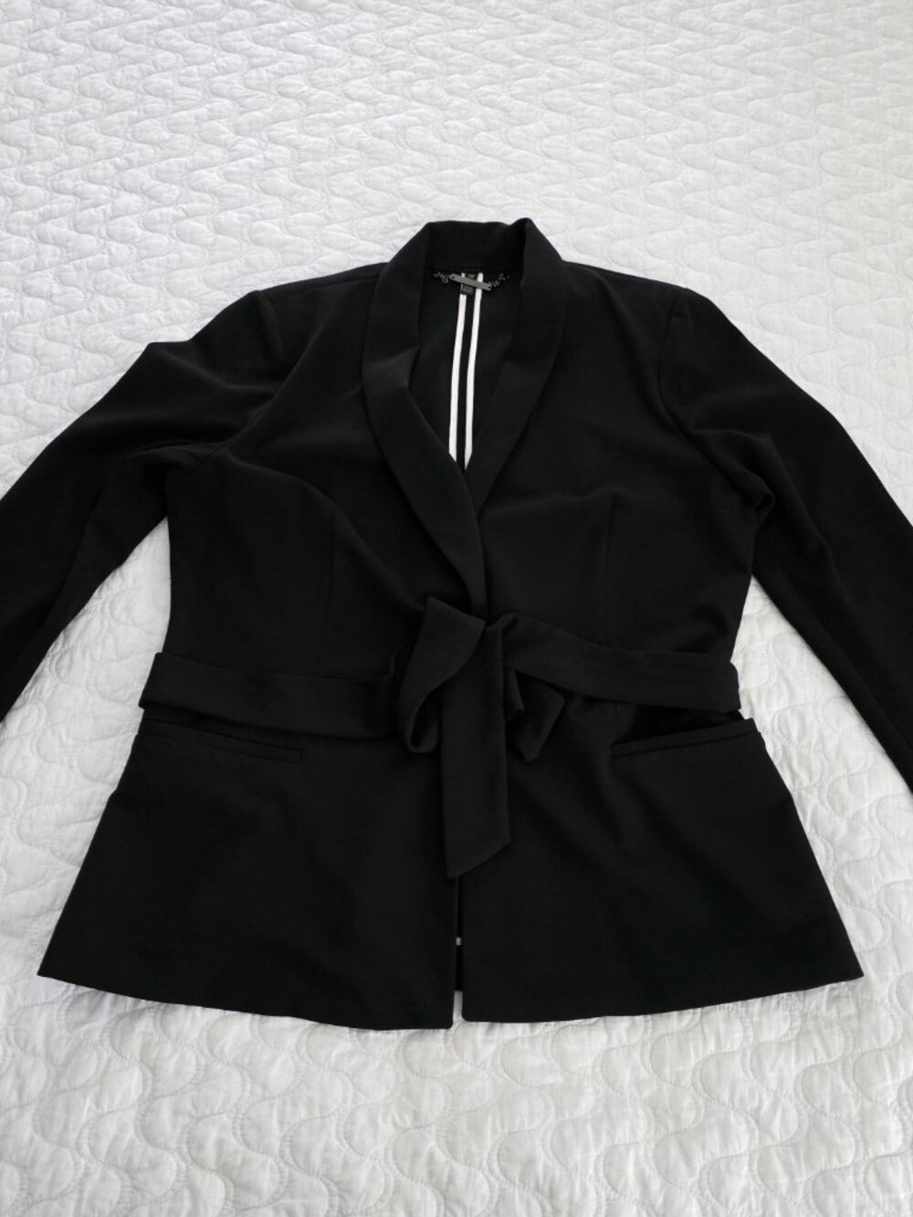 White House Black Market Slip-on belted one button